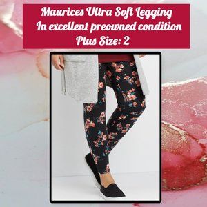 Maurices Plus Size Floral Ultra Soft Leggings 2X